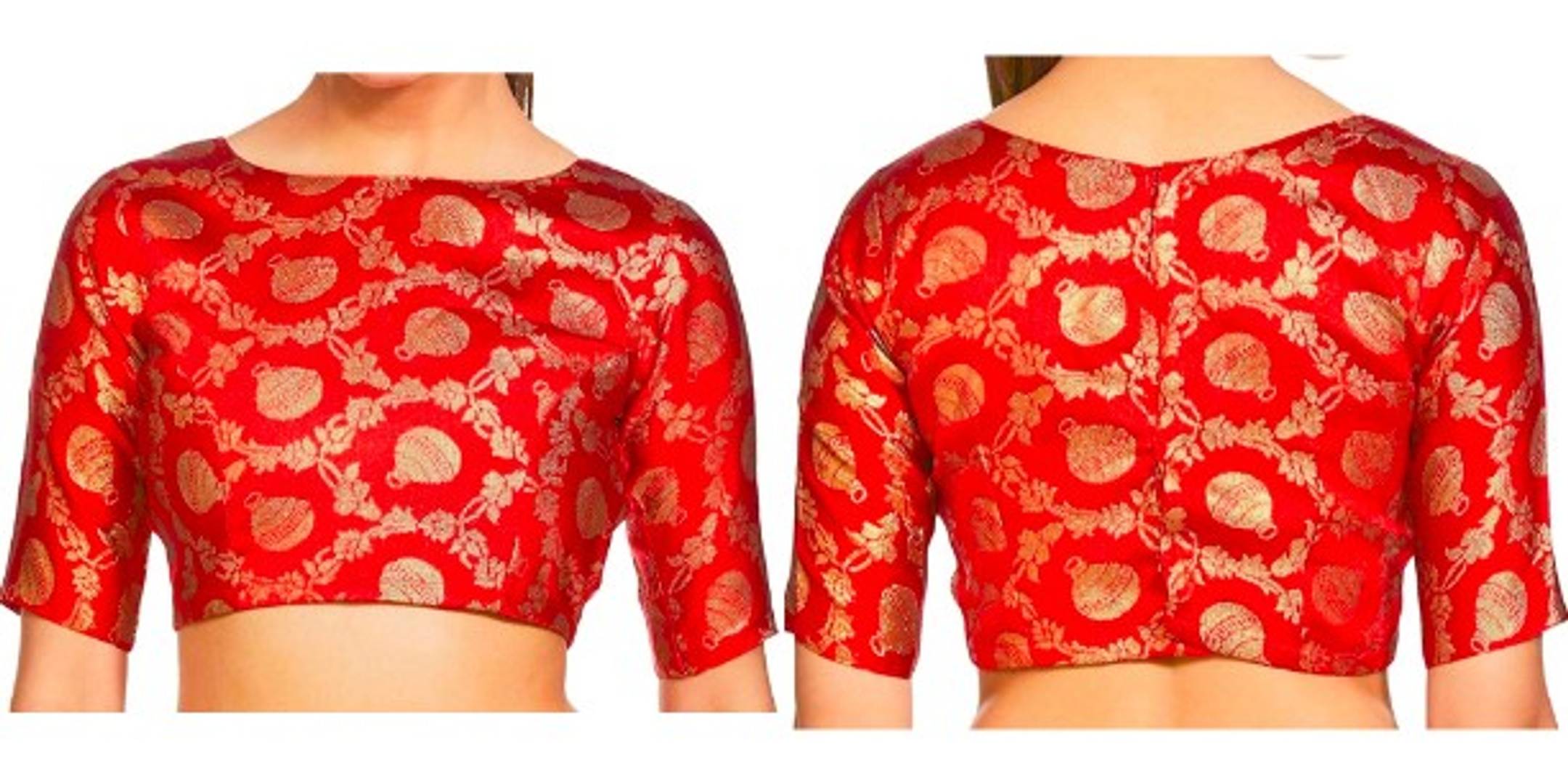 Jacquard Back /4 Sleeve Length Blouse